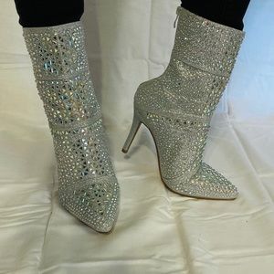 NEW silver sparkle boots